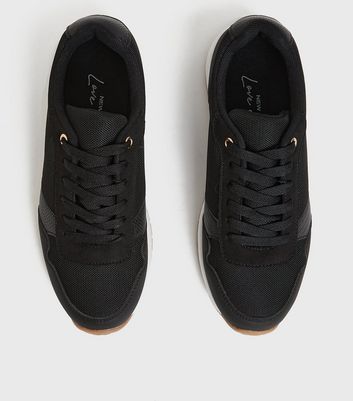 Click to view product details and reviews for Black Faux Snake Trim Lace Up Trainers New Look.
