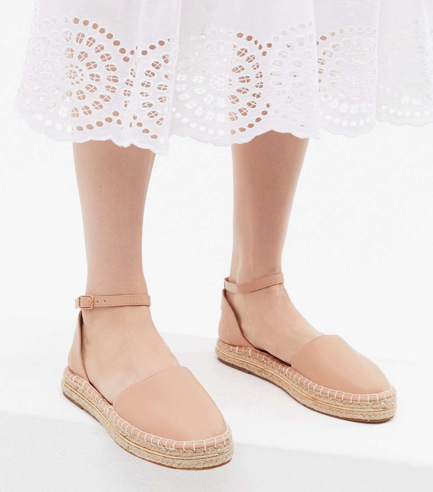 Pale Pink Espadrille Chunky Sandals Image 2
