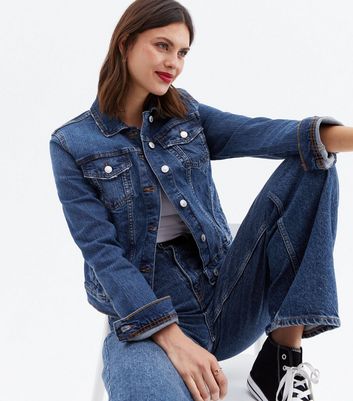 Ripped denim sale jacket new look