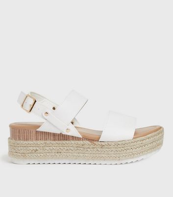 White wedge sandals new on sale look