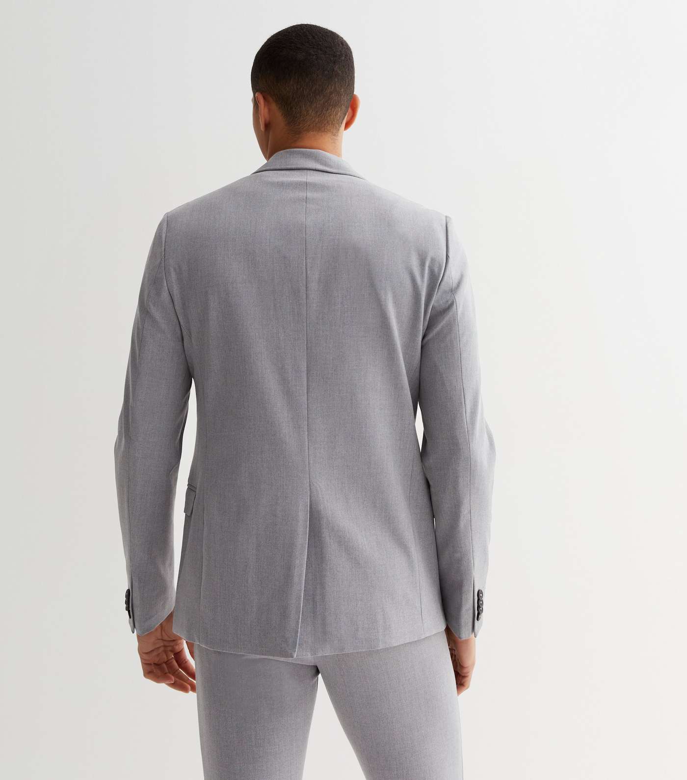 Grey Marl Super Skinny Fit Suit Jacket Image 4