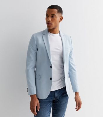 Pale Blue Super Skinny Fit Suit Jacket