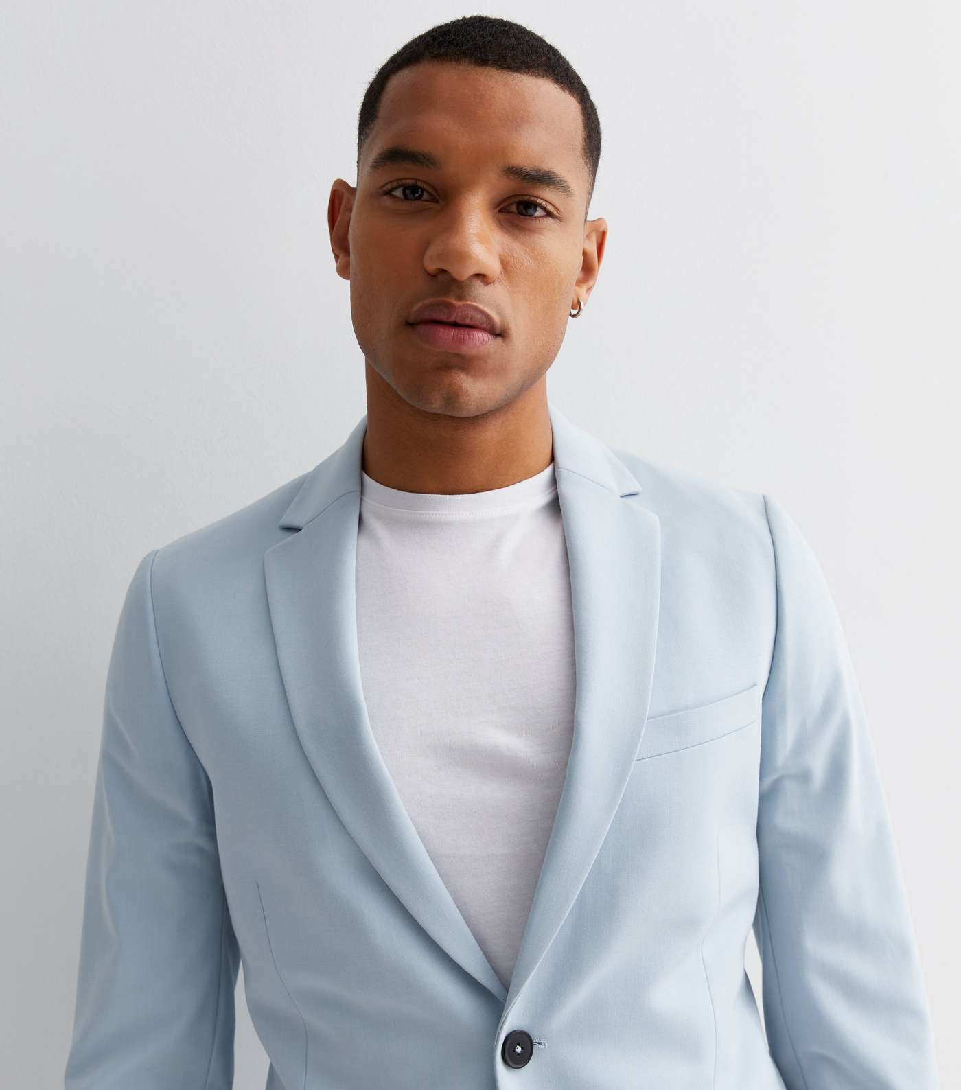 Pale Blue Super Skinny Fit Suit Jacket Image 3