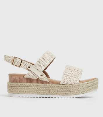 Off White Woven Chunky Espadrille Sandals