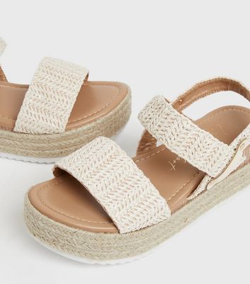 Off White Woven Chunky Espadrille Sandals New Look Vegan