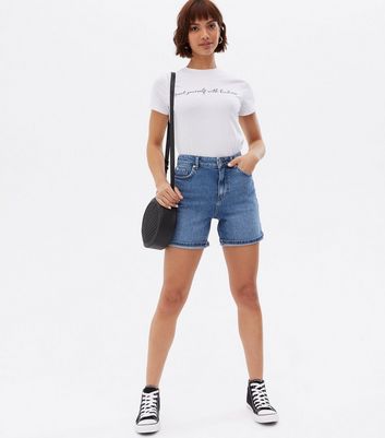 Blue Denim Boyfriend Shorts | New Look