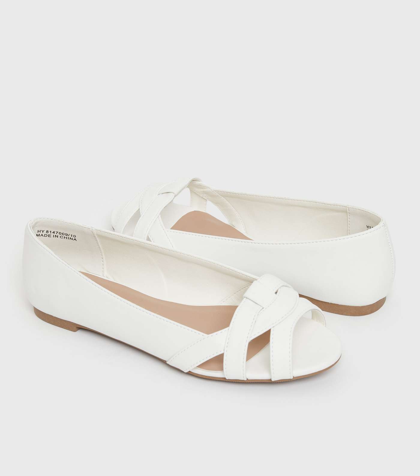 Wide Fit White Strappy Open Toe Sandals Image 3