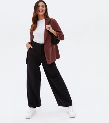 Petite Black Wide Leg Trousers | New Look