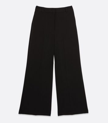 Petite Black Wide Leg Trousers | New Look