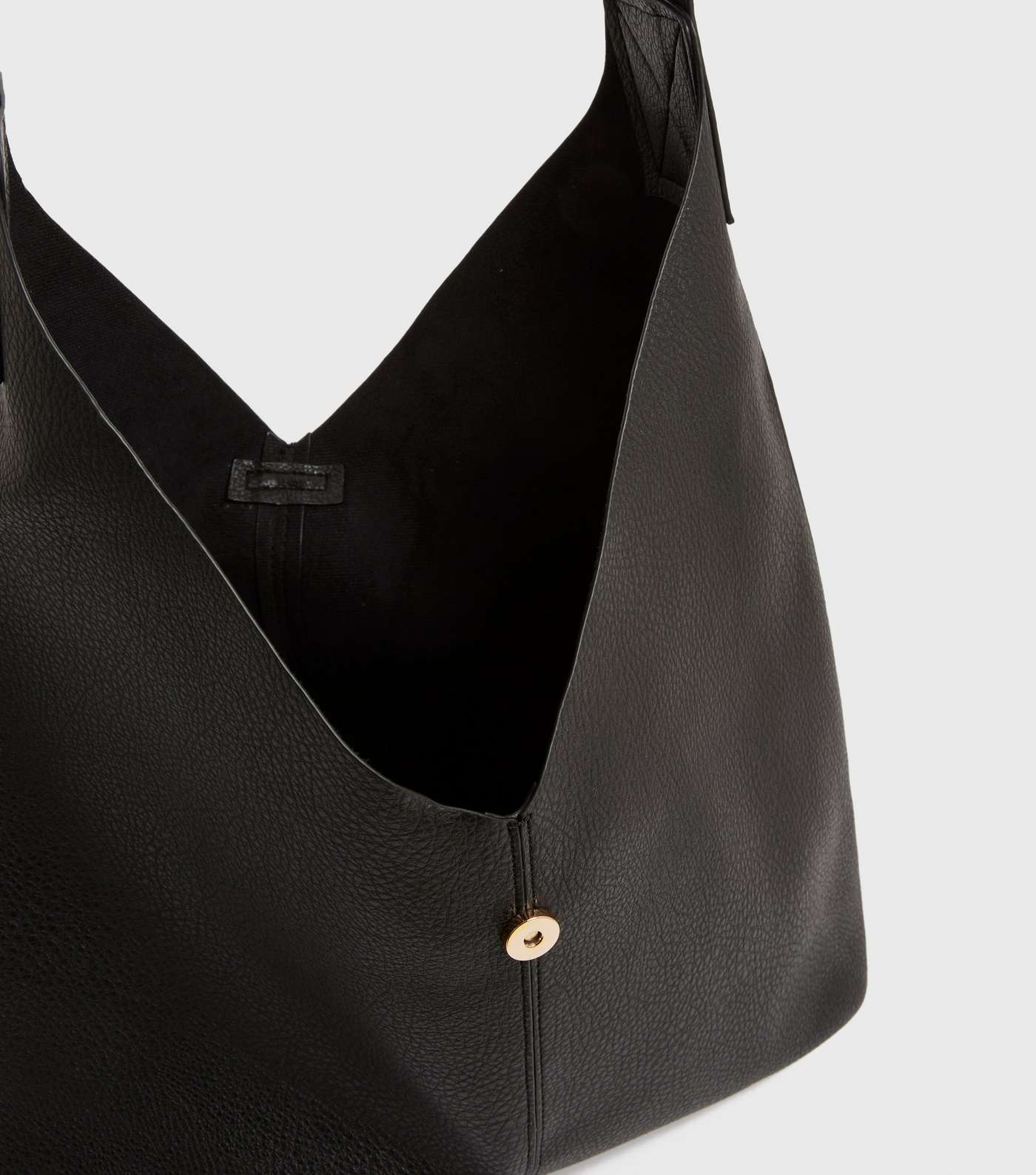 Black Ring Front Slouch Tote Bag Image 4