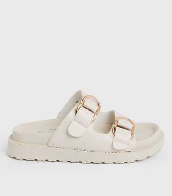 Off White Double Buckle Chunky Sliders