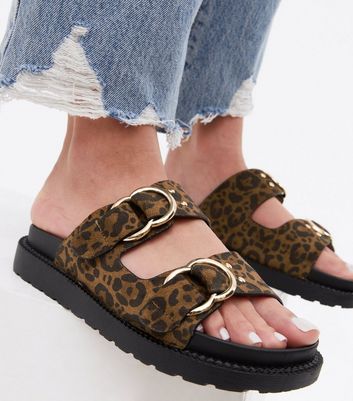 New look clearance leopard print sliders