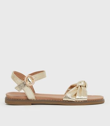 shop for Gold Knot Strap Sandals New Look Vegan at Shopo
