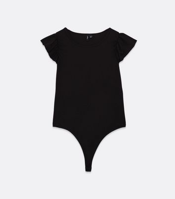 Vero Moda Curves Black Frill Bodysuit New Look