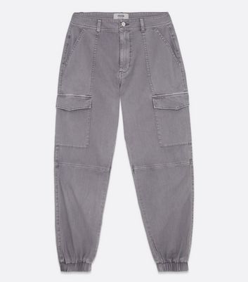 Booker Cargo Pants Women Grey Polyester Spandex Asymmetrical Pocket Elastic  Waist Loose Trousers L - Walmart.com
