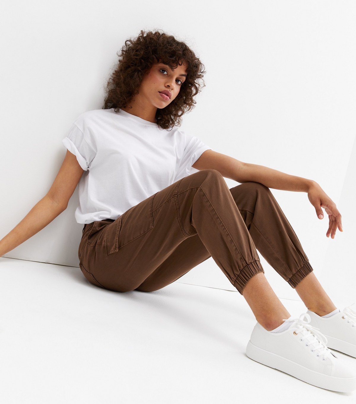 Women's Dark Brown Cargo Utility Trousers New Look