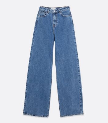 Tall Blue High Waist Wide Leg Dad Jeans 