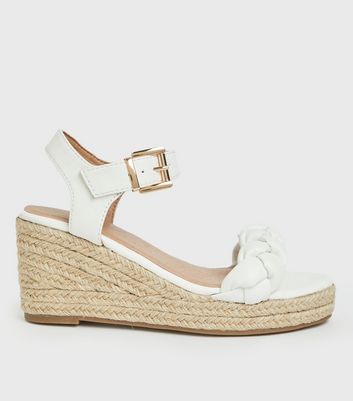 Ladies white deals espadrille wedges