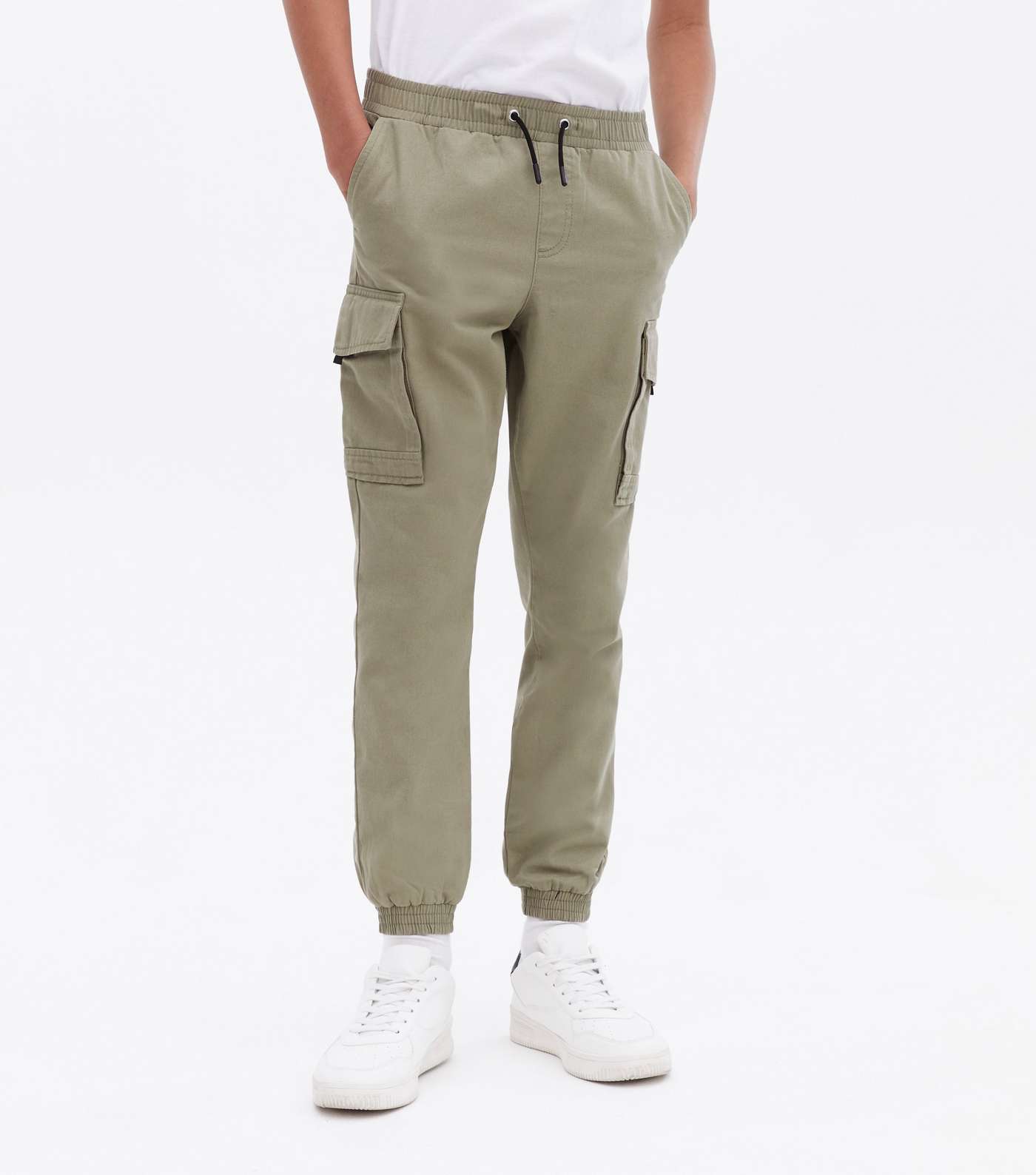 Boys Khaki Cargo Trousers Image 2