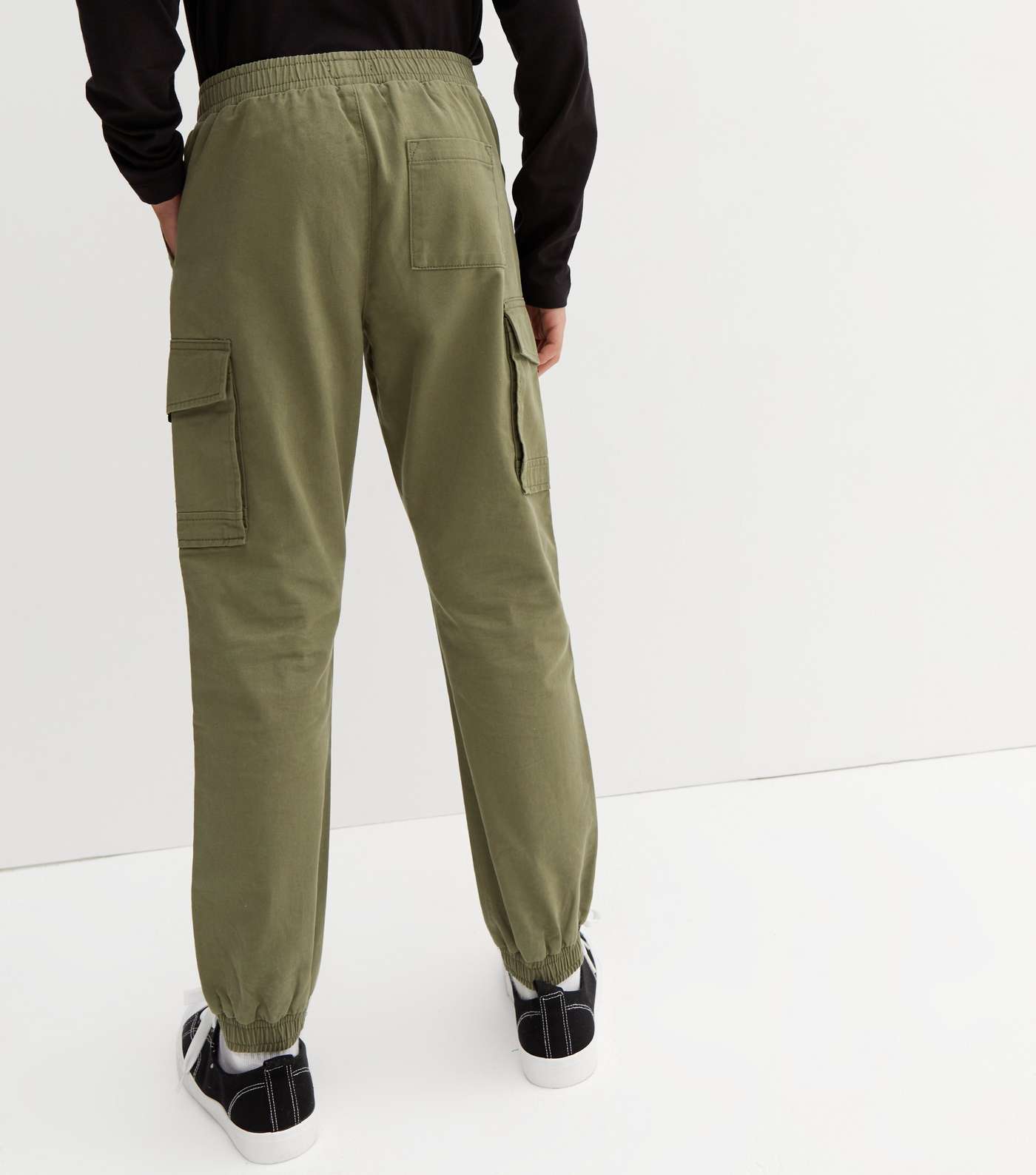 Boys Khaki Cargo Trousers Image 4