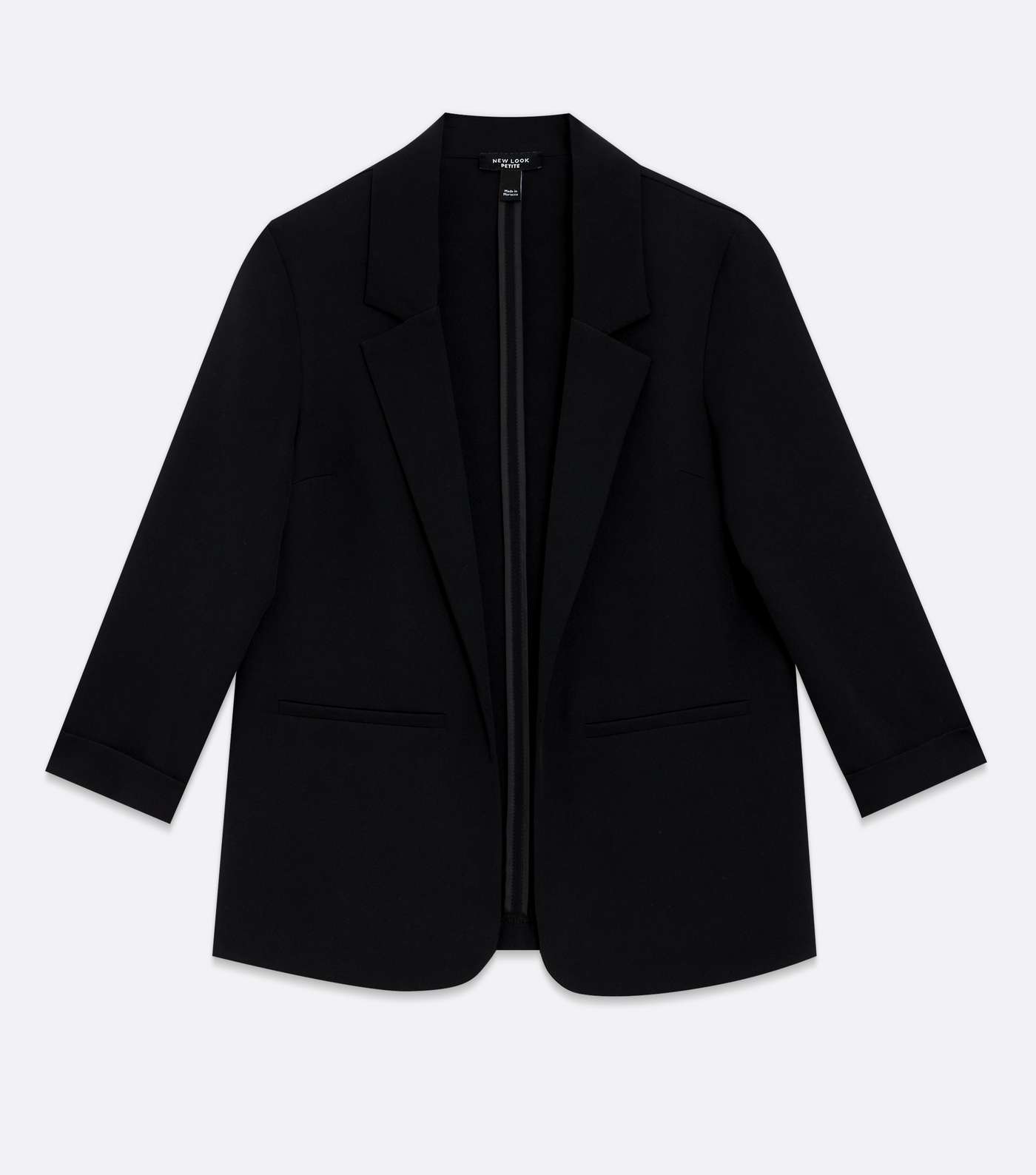 Petite Black Revere Collar Oversized Blazer Image 5