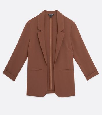 Petite Dark Brown Oversized Blazer 