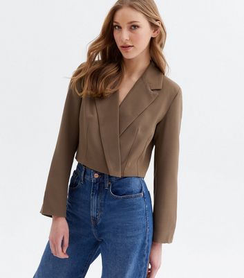 new look crop blazer