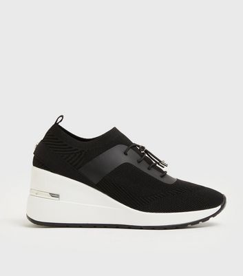 black heeled trainers