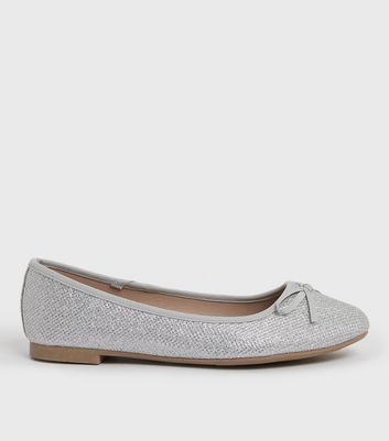 silver sparkly ballet pumps