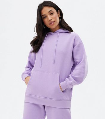 Petite Light Purple Pocket Front Hoodie 