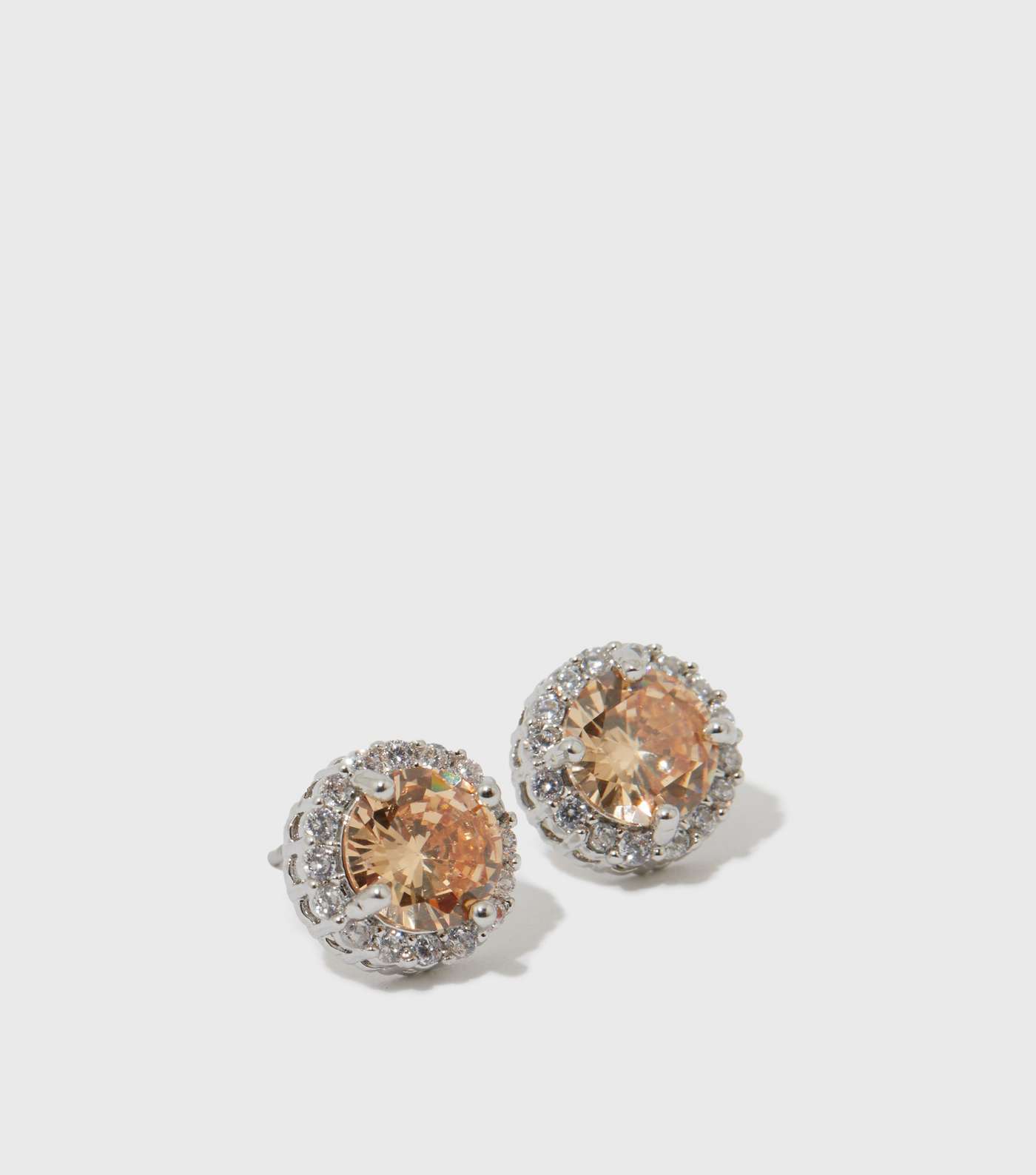 Rose Gold Diamanté Stud Earrings Image 2