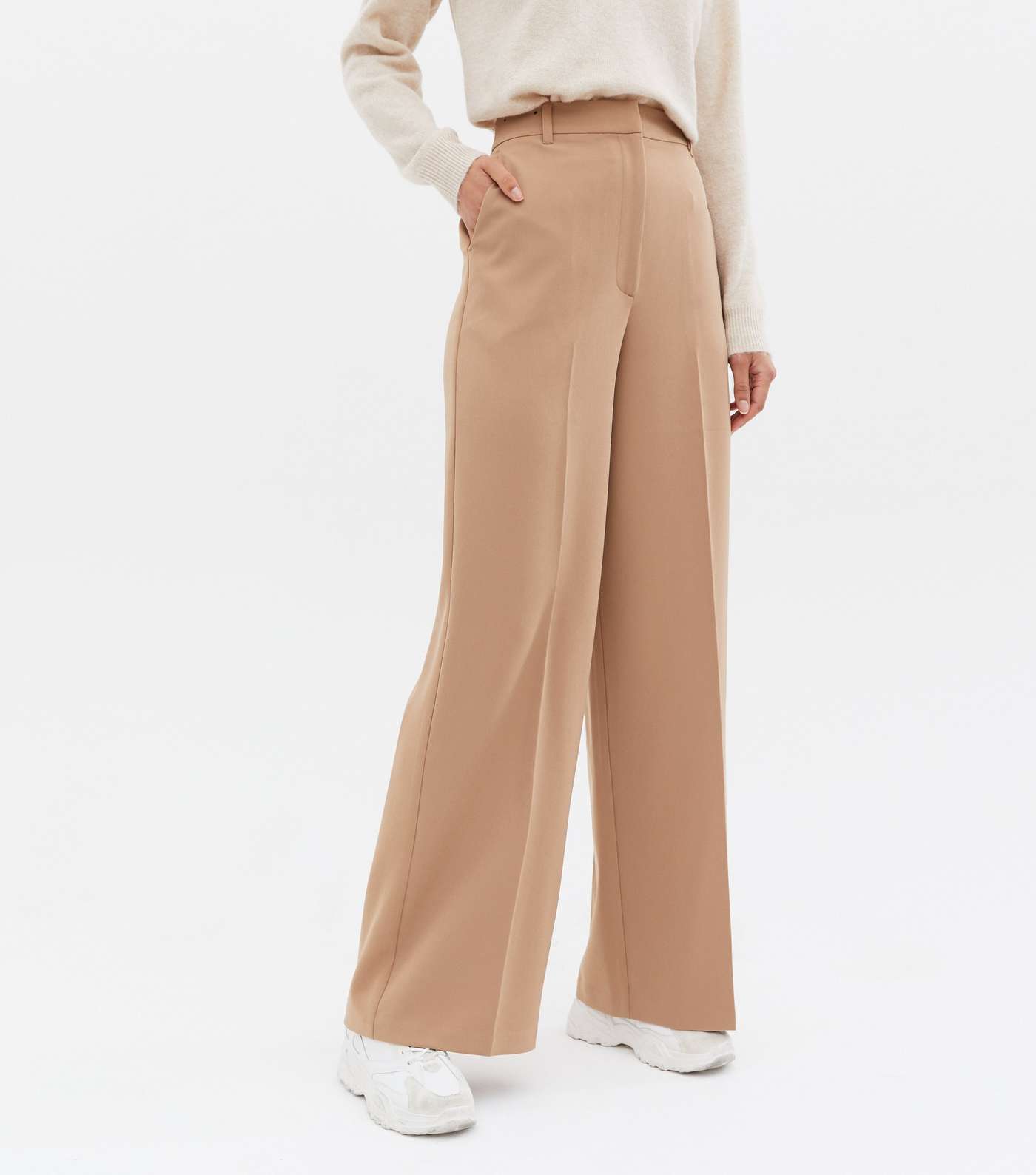 Tall Camel Wide Leg Trousers Image 2