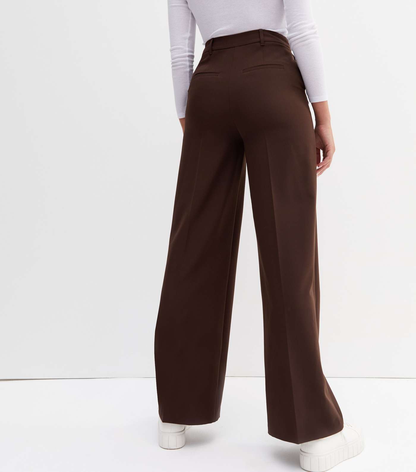 Tall Dark Brown Wide Leg Trousers Image 4