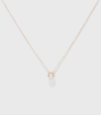 Rose gold cubic hot sale zirconia necklace