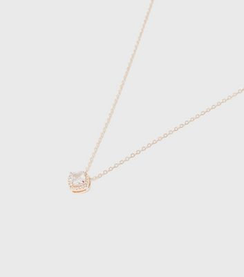 rose gold necklace new look