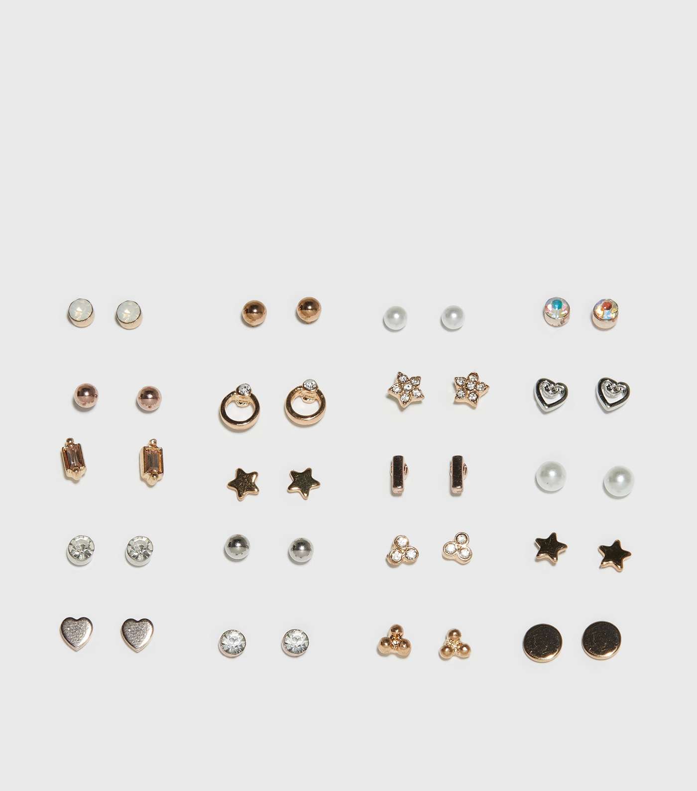 20 Pack Multicoloured Diamanté Mixed Stud Earrings