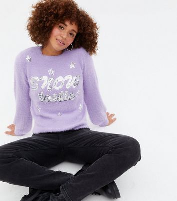 purple sequin jumper