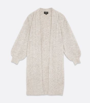 cream long knitted cardigan