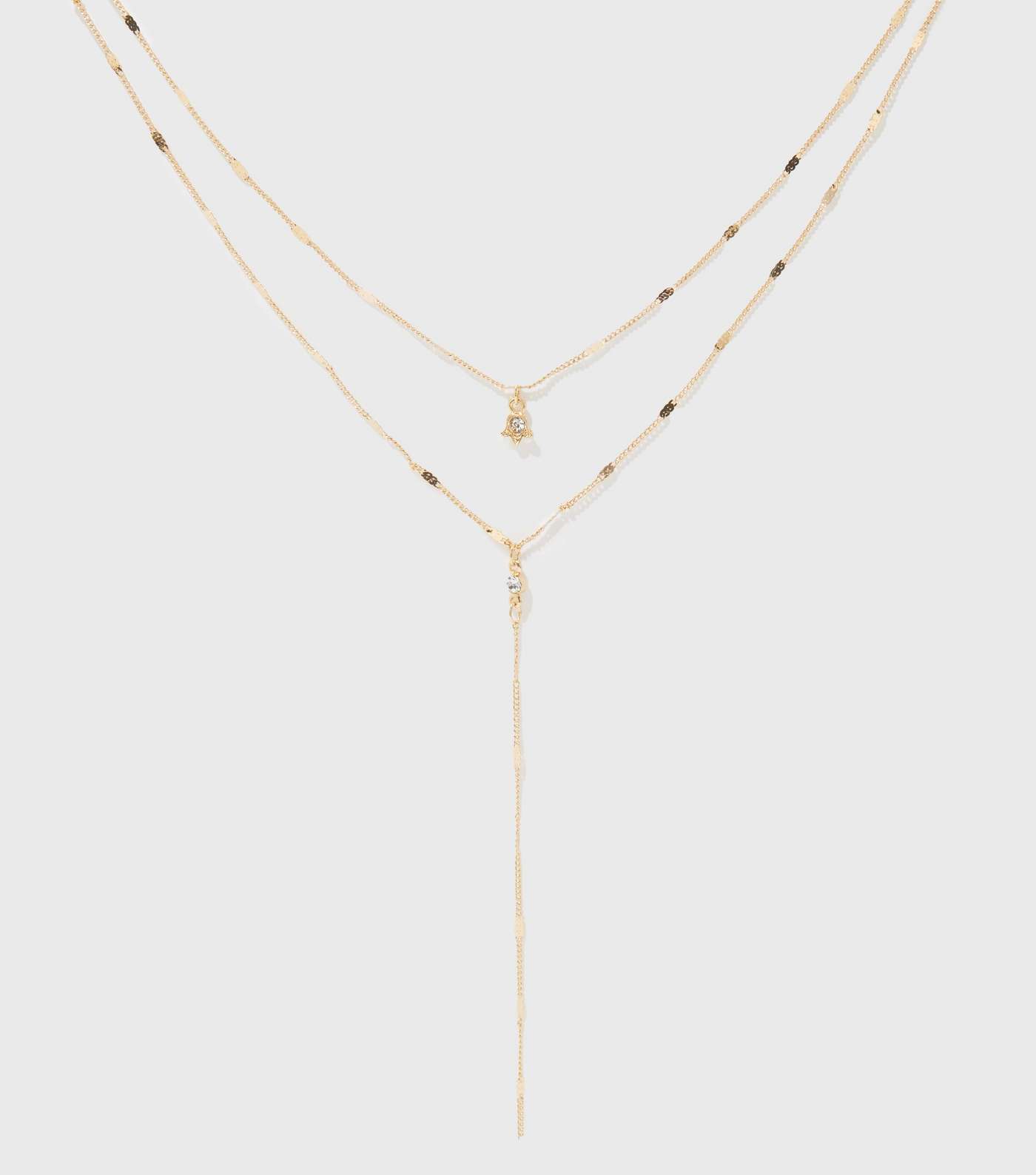 Gold Diamanté Pendant Layered Necklace