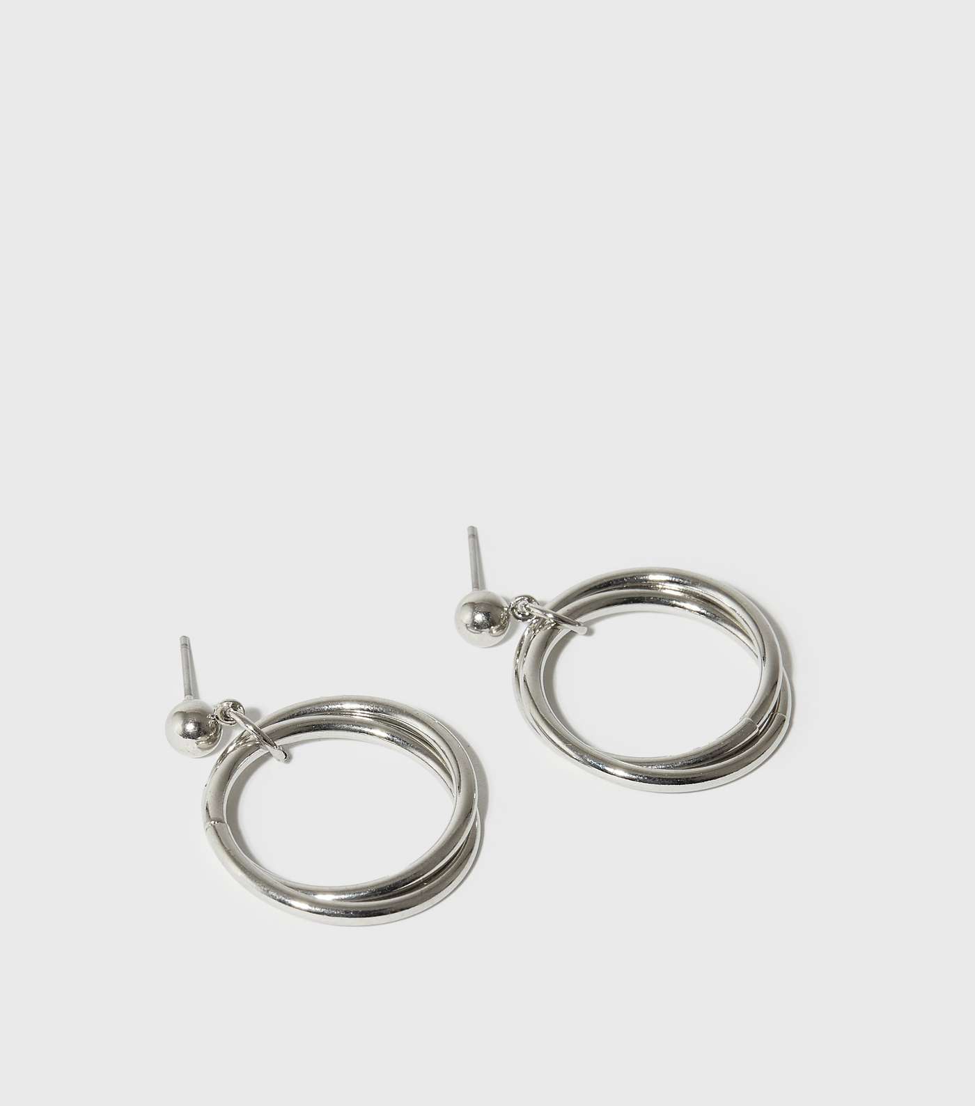 Silver Linked Hoop Earrings