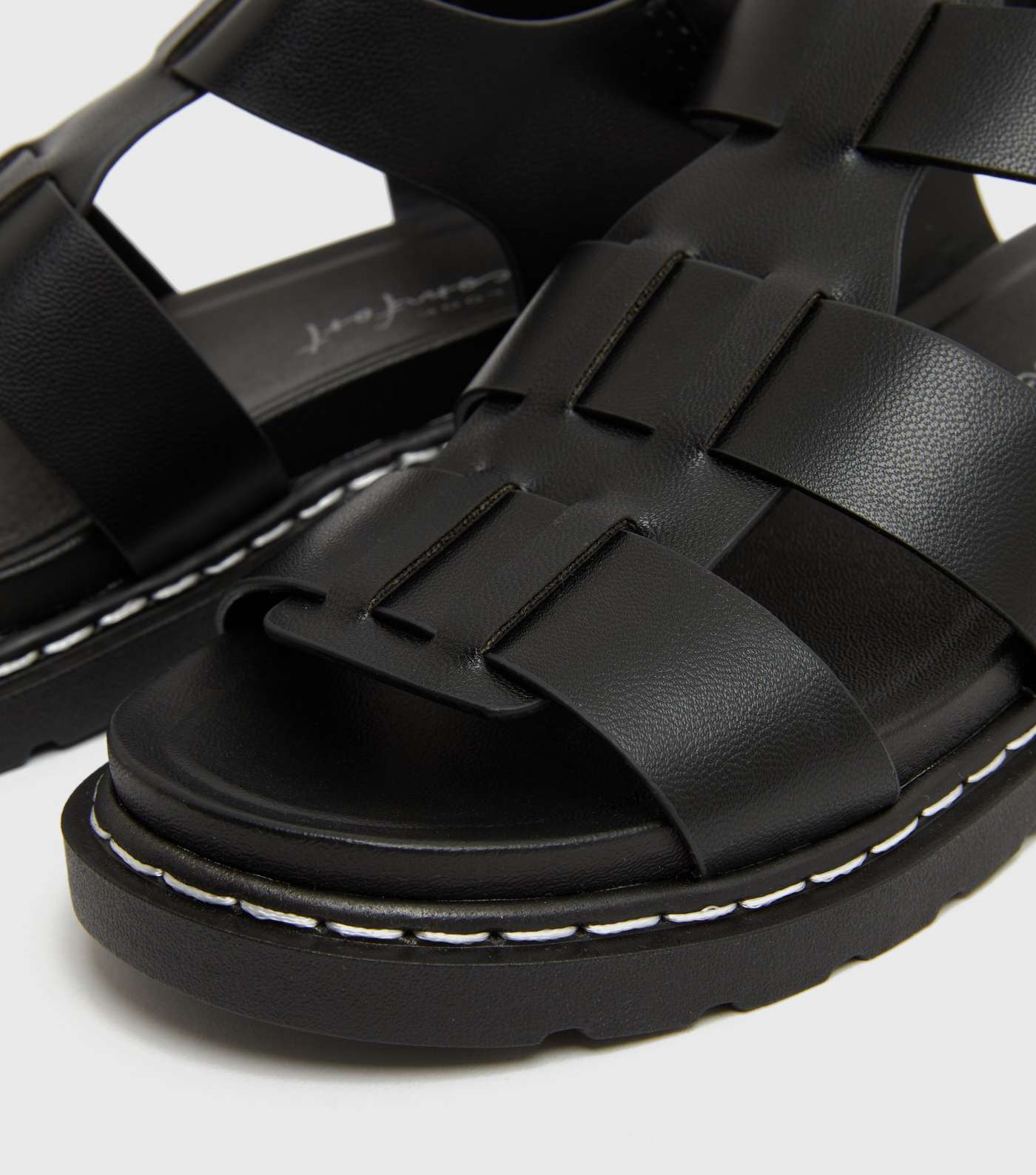 Black Caged Chunky Sandals Image 4
