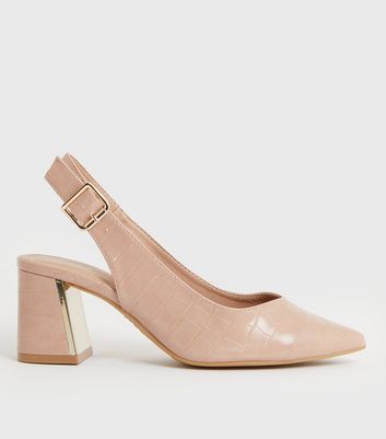 Pale pink 2025 slingback shoes