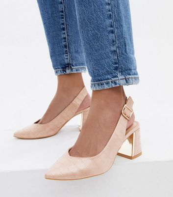 Pale pink slingback sales shoes