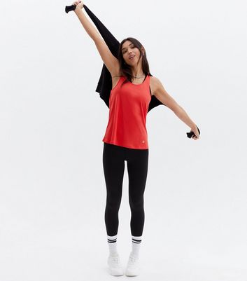 Red Scoop Neck Sports Vest New Look