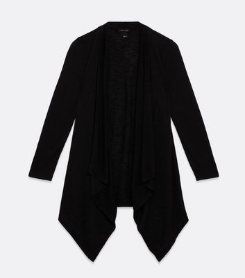 Ladies black waterfall cardigan best sale