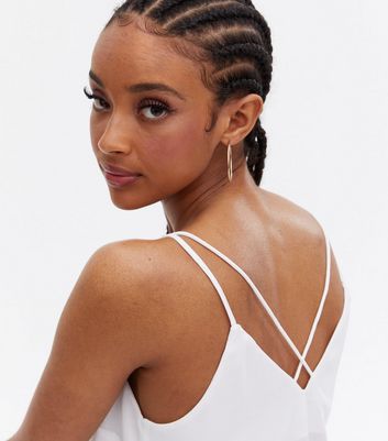 Off White Strappy Back Cami New Look