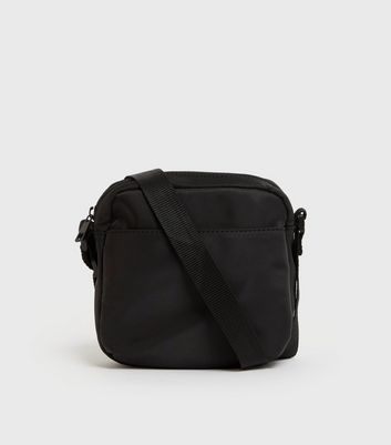 Black Pocket Front Flight Bag New Look