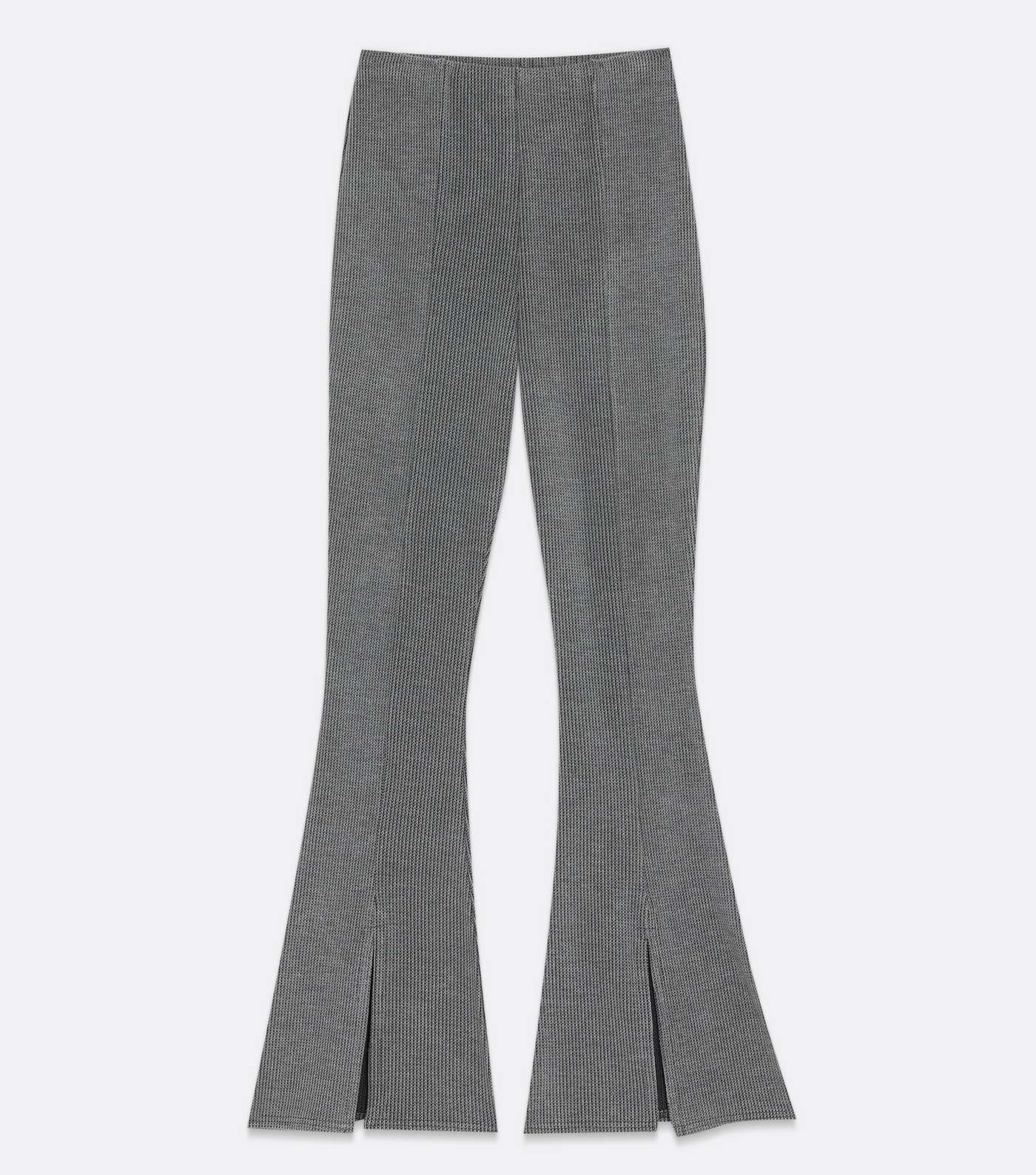 Pink Vanilla Dark Grey Knit Split Flared Trousers Image 5