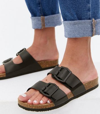 double band footbed sandals