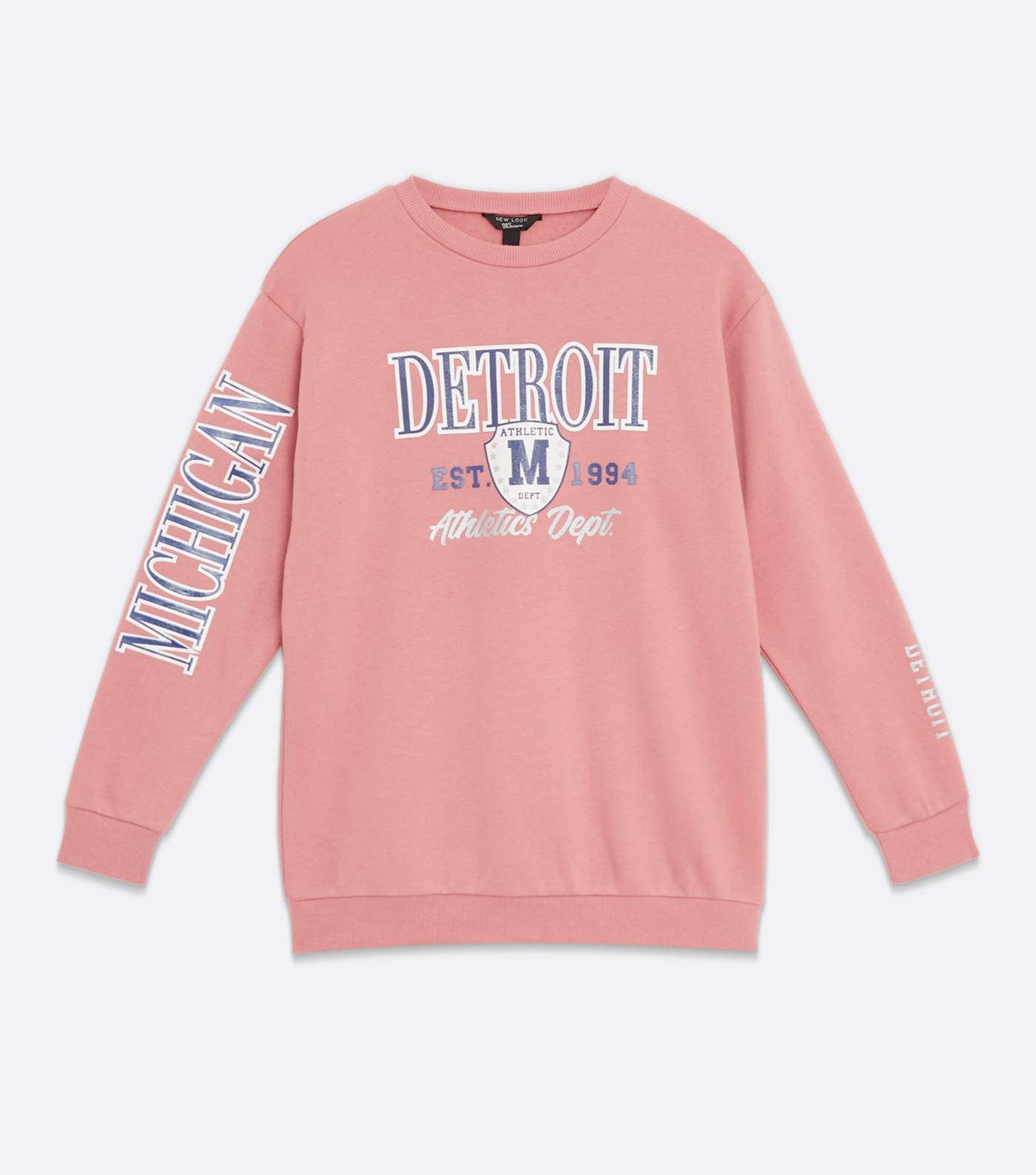 Girls Mid Pink Detroit Logo Long Sweatshirt Image 5